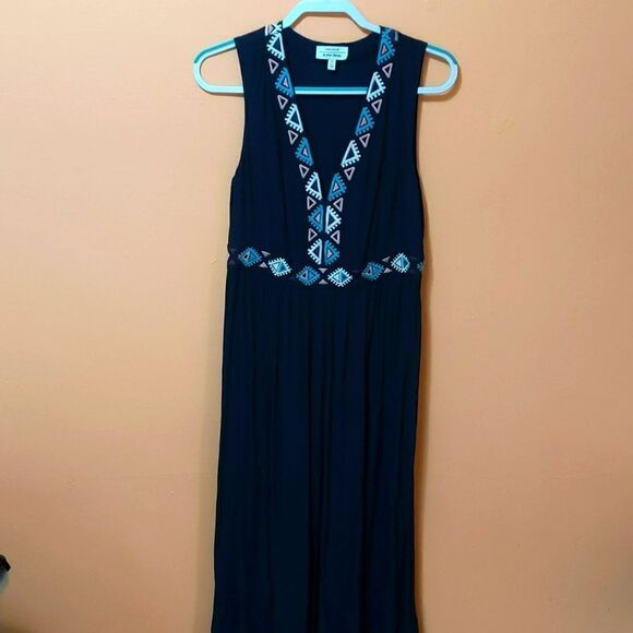 &Other Stories Blue Embroidered Maxi Dress sz 10 - Picture 2 of 13